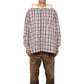 Distressed Check Shirts Hoodie (GRAY)