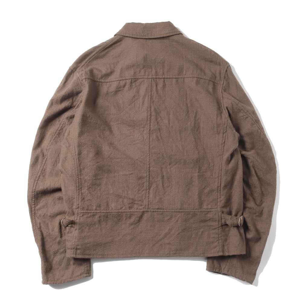 KHAKI縮絨ウール ジップショートジャケット (Y03-01013) | COMOLI 