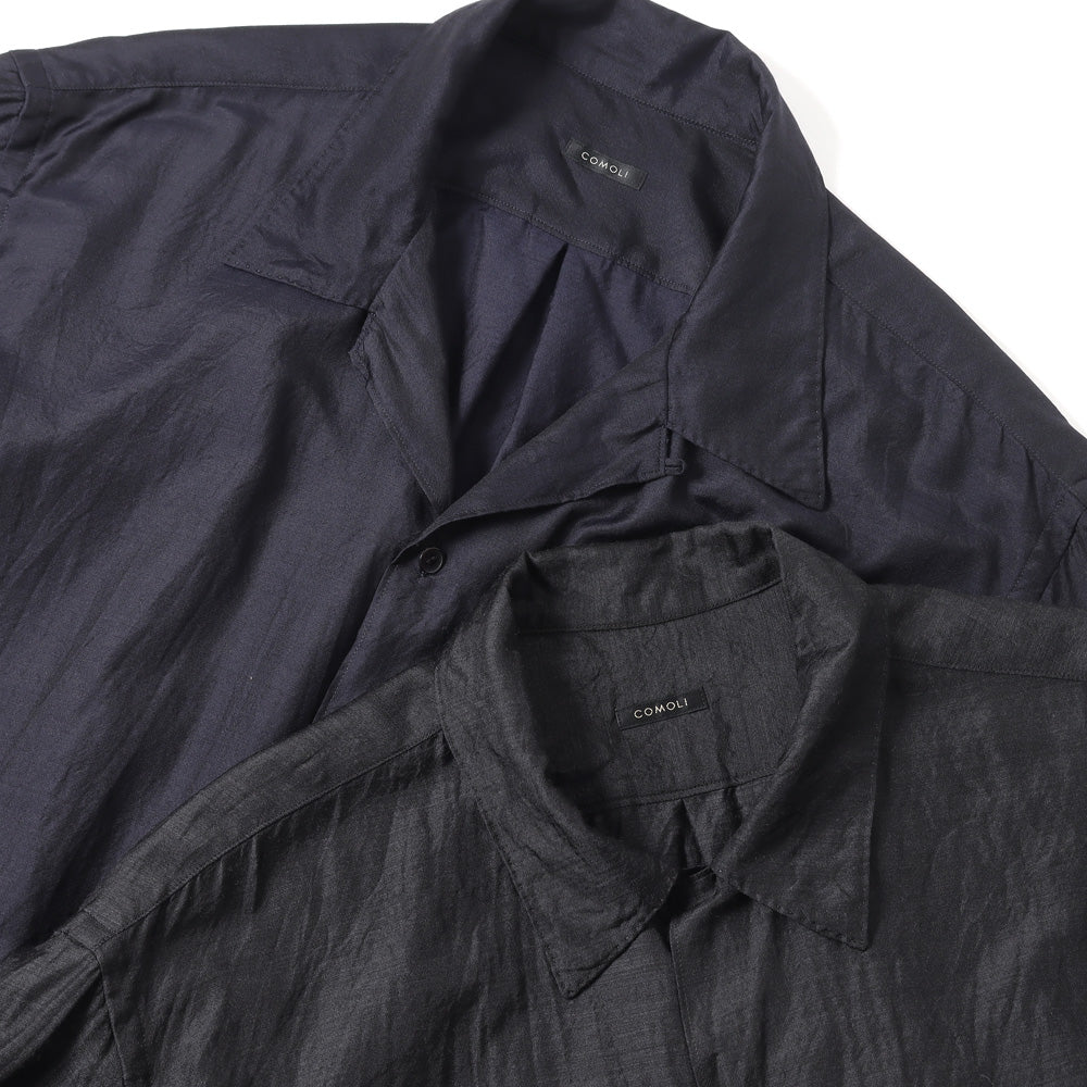 COMOLI) ウールシルク 半袖オープンカラーシャツ (Z01-02010) | COMOLI 