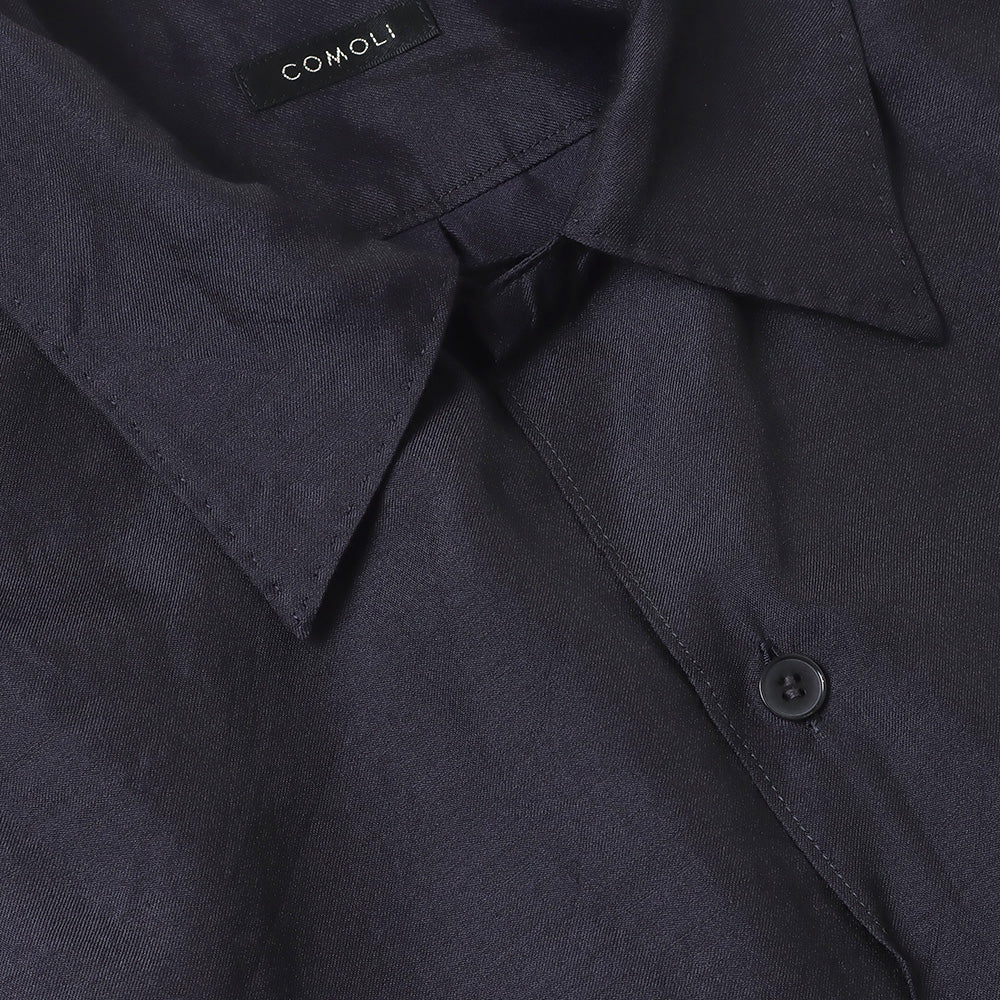 COMOLI) ウールシルク 半袖オープンカラーシャツ (X01-02019) | COMOLI