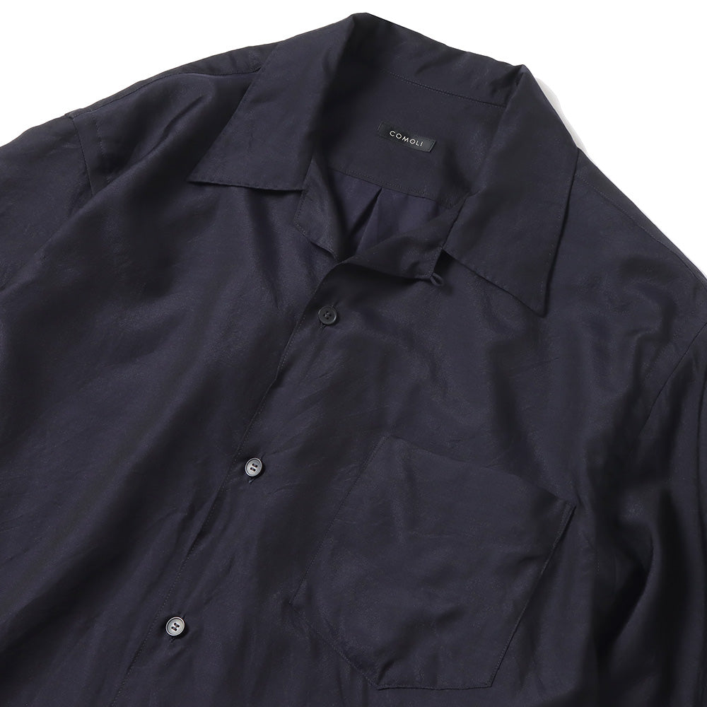 COMOLI) ウールシルク 半袖オープンカラーシャツ (X01-02019) | COMOLI 