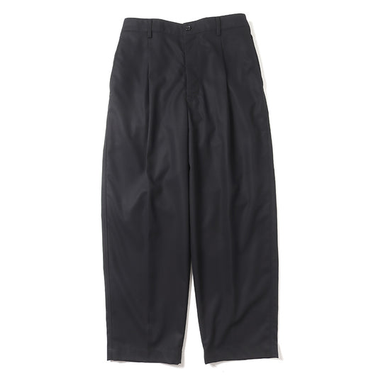 Wooly Cotton Twill Wide Tapered Slacks