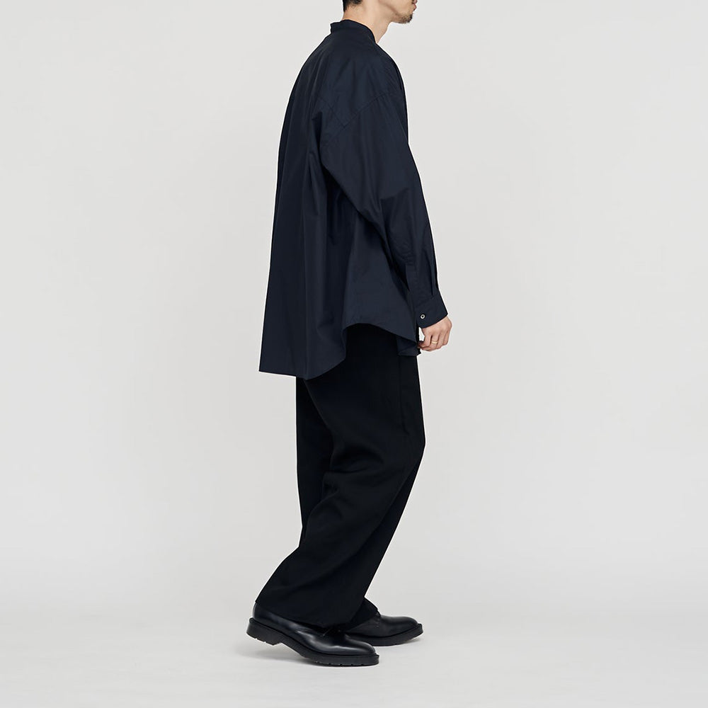 Graphpaper） Broad L/S Oversized Band Collar Shirt (GM233-50002B