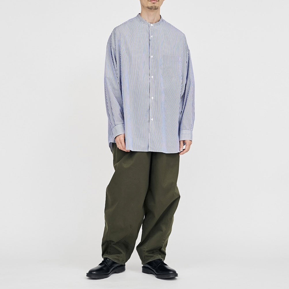Graphpaper） Broad L/S Oversized Band Collar Shirt (GM233-50002STB