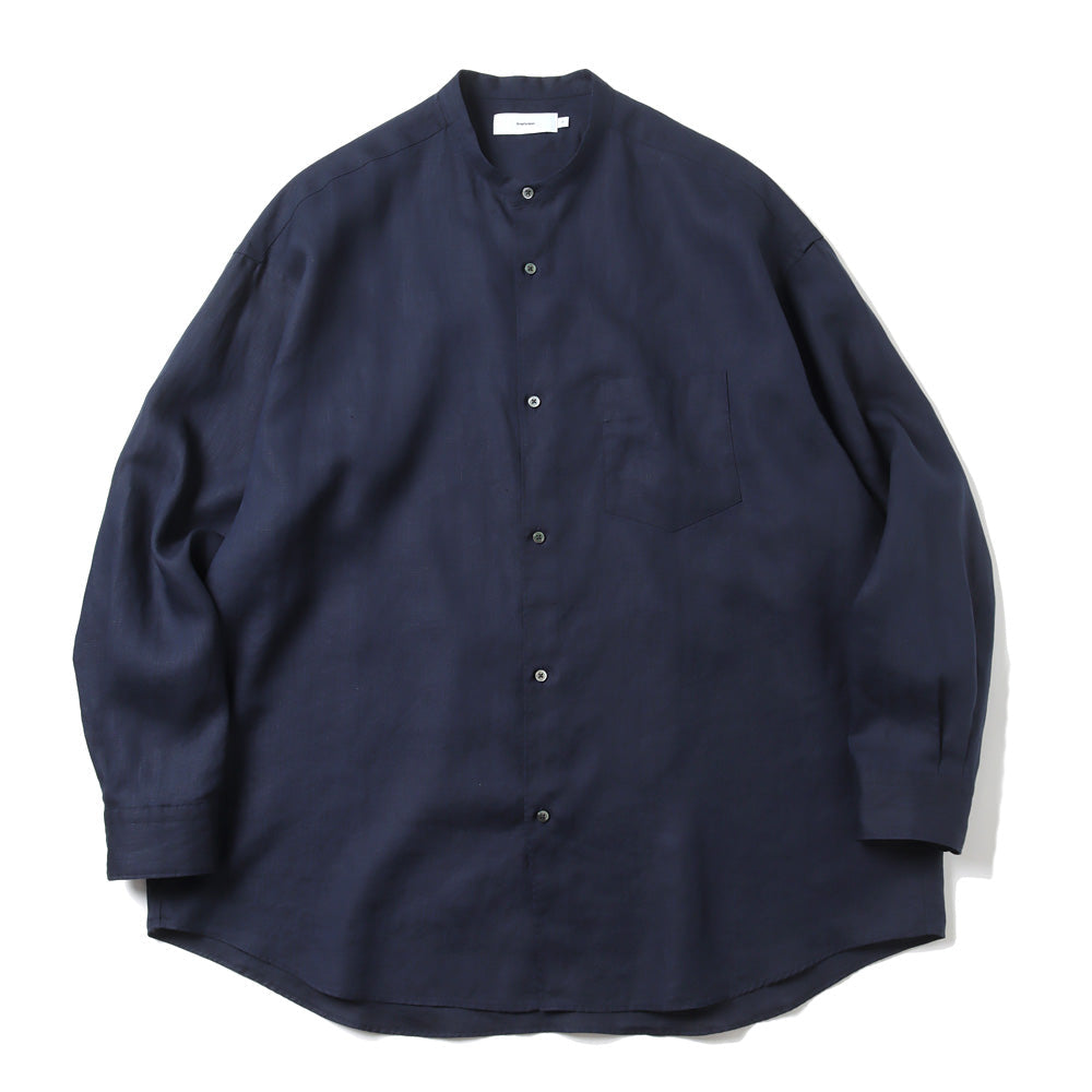 Graphpaper) Linen L/S Oversized Band Collar Shirt (GM232-50062B