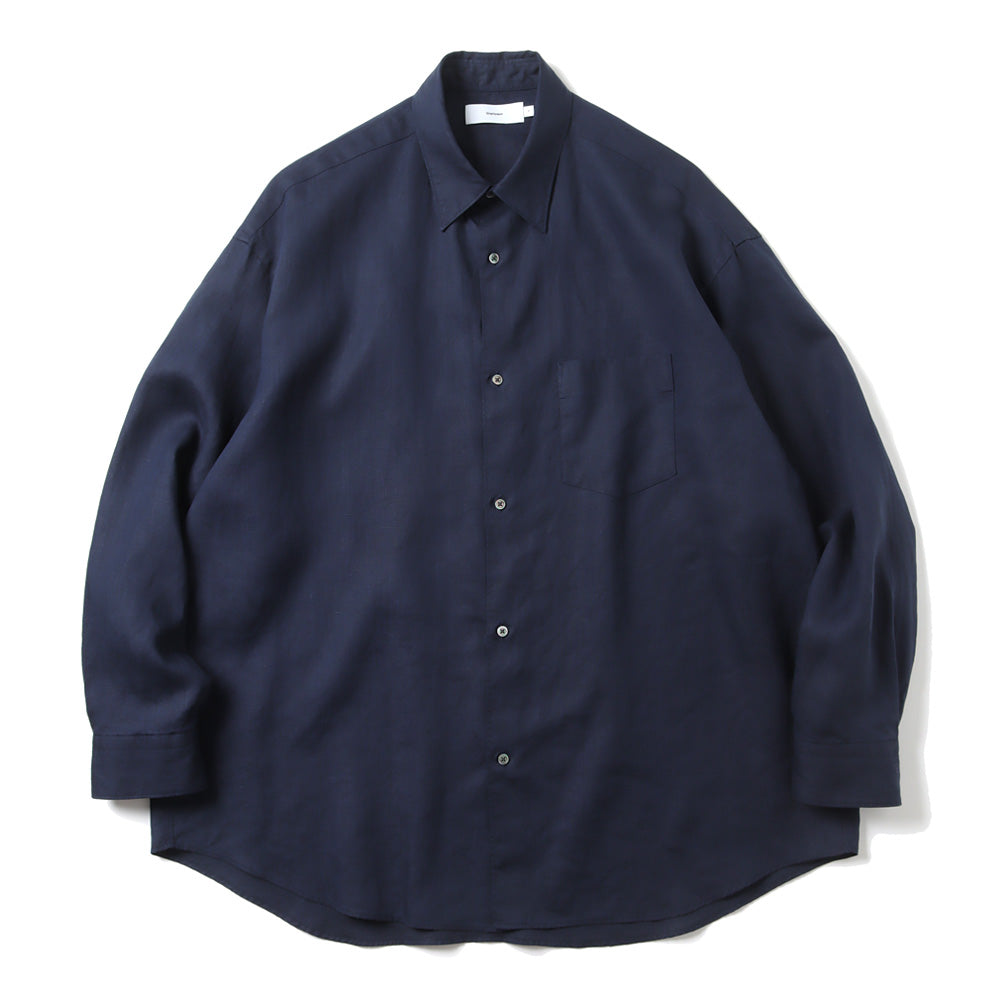 Graphpaper) Linen L/S Oversized Regular Collar Shirt (GM241-50273B 
