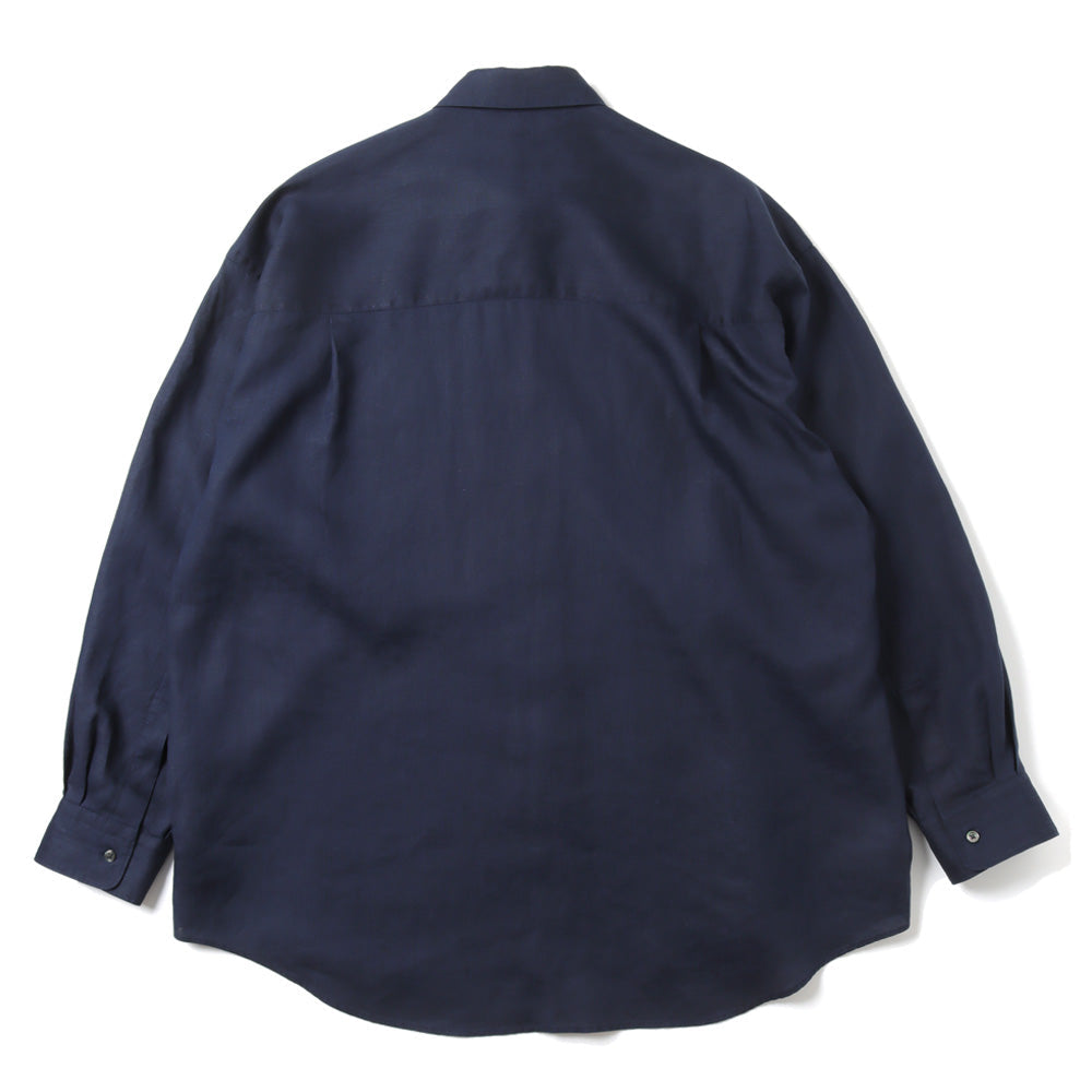 Linen L/S Oversized Regular Collar Shirt