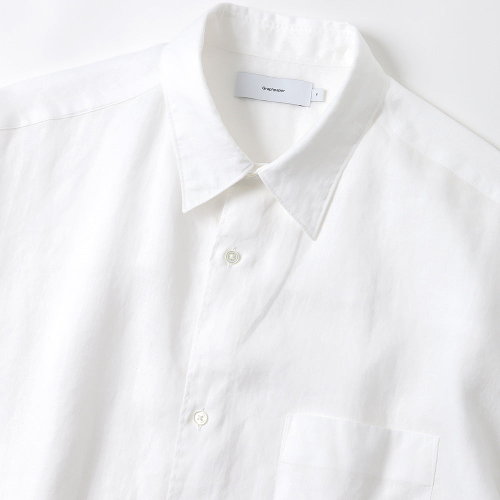 Linen L/S Oversized Regular Collar Shirt