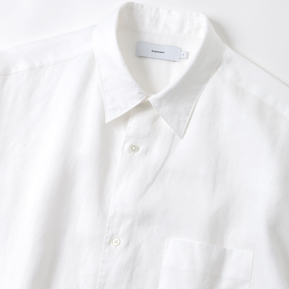 Graphpaper) Linen L/S Oversized Regular Collar Shirt (GM241-50273B ...
