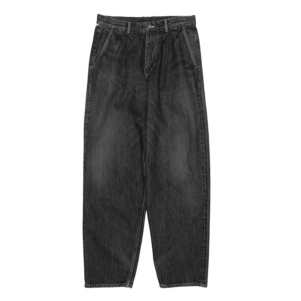 Selvage Denim Two Tuck Tapered Pants(DARK FADE)