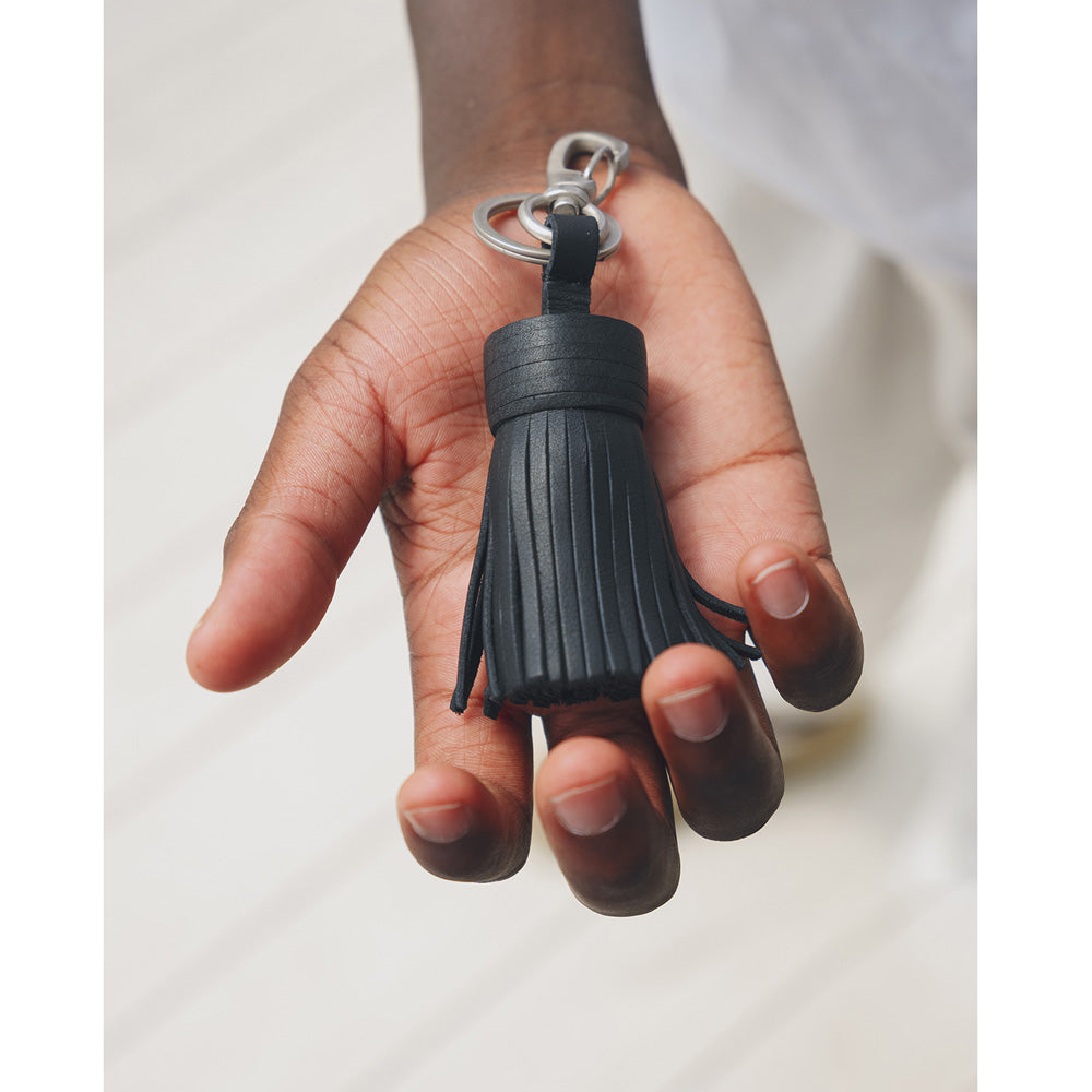 TASSEL KEY RING COW LEATHER