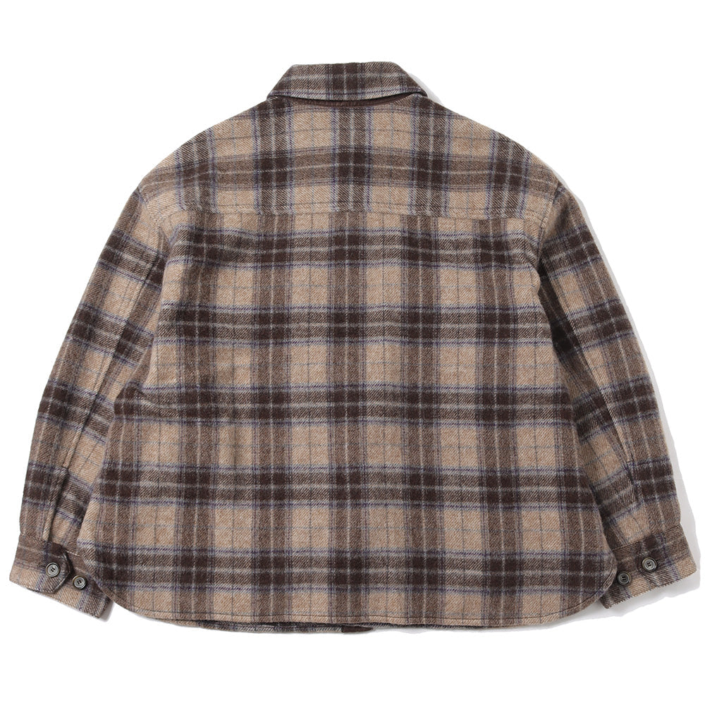 is-ness WOOL CPO SHIRT ブラウンチェック23AW 新品-