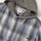 Distressed Check Shirts Hoodie (BLUE)