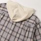 Distressed Check Shirts Hoodie (GRAY)