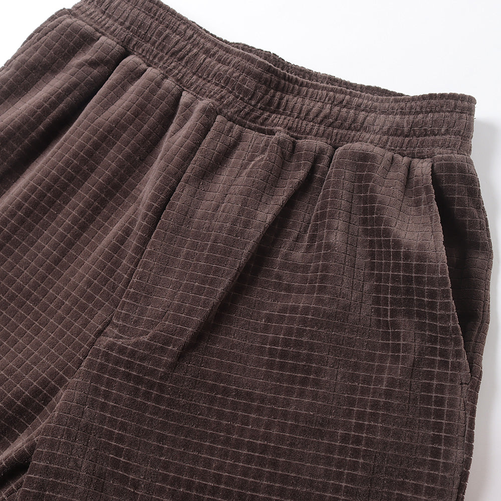 MATSUFUJI(マツフジ)Velor Block Check Jacquard Pants (M233-0708