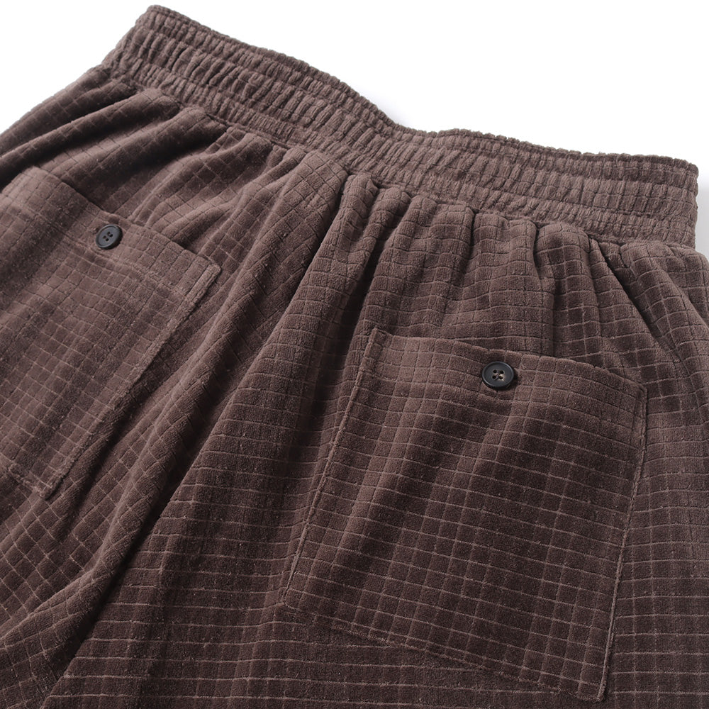 Velor Block Check Jacquard Pants