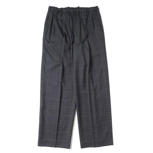 DOUBLE PLEATED EASY TROUSERS ORGANIC WOOL CHECK VIYELLA