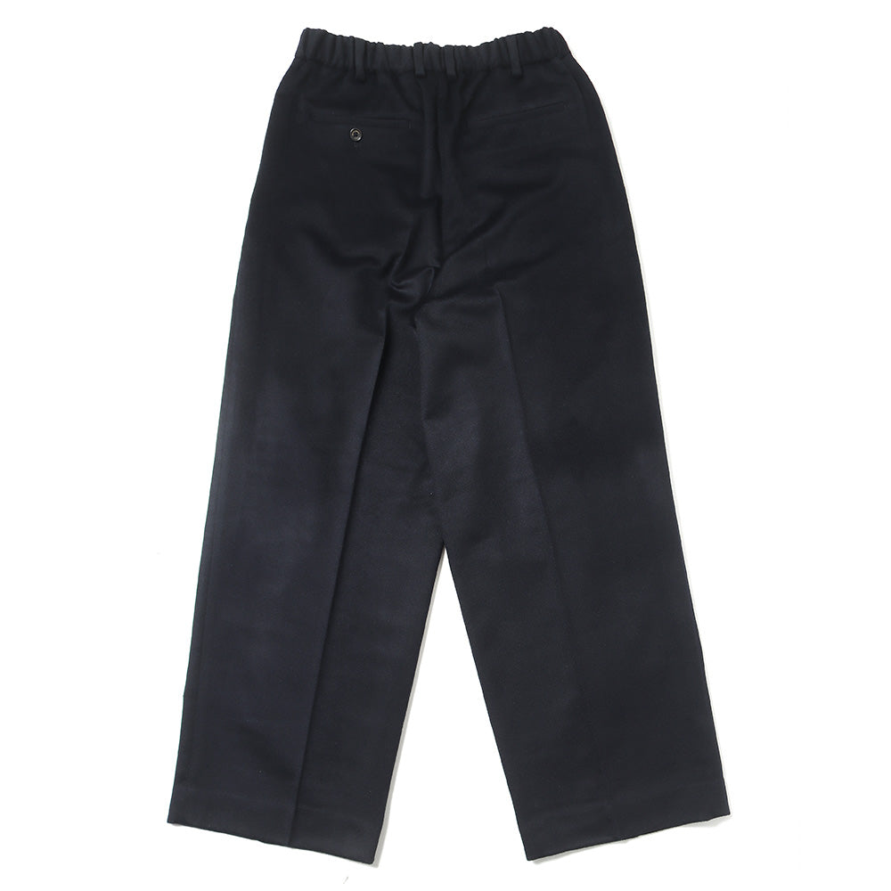 DOUBLE PLEATED CLASSIC WIDE TROUSERS CASHMERE FLANNEL