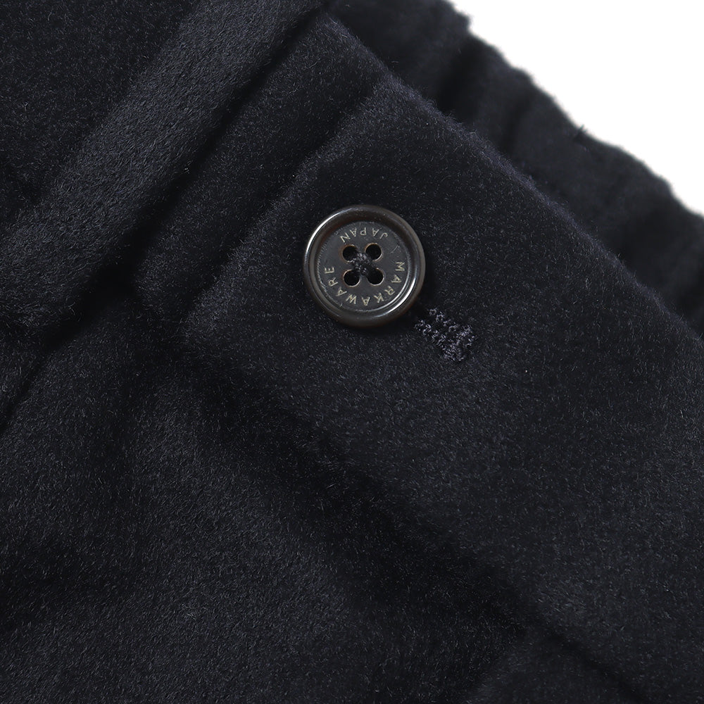 DOUBLE PLEATED CLASSIC WIDE TROUSERS CASHMERE FLANNEL