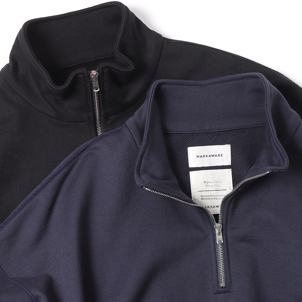 QUATER ZIP PULL OVER ORGANIC COTTON HEAVY FLEECE (A23C-05CS03C