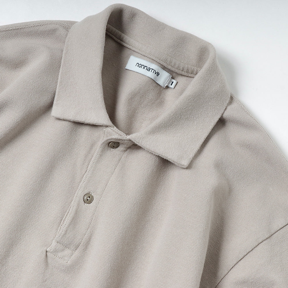 OFFICER L/S POLO SHIRT COTTON PIQUE OVERDYED