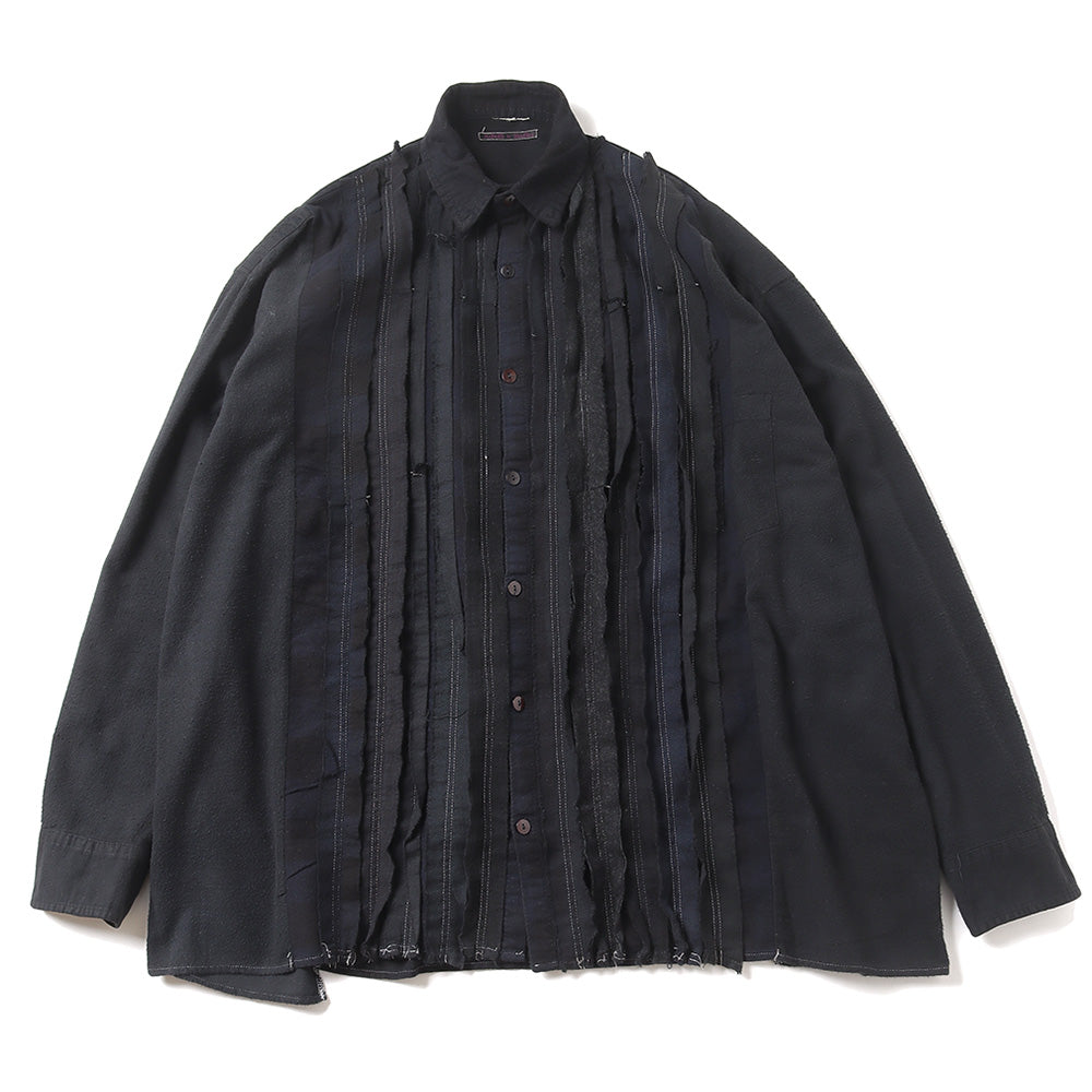 Flannel Shirt - Ribbon Wide Shirt / Over Dye 1