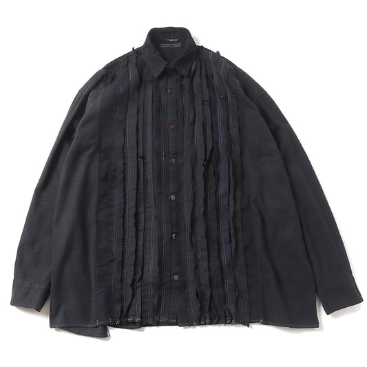 Flannel Shirt - Ribbon Wide Shirt / Over Dye 1