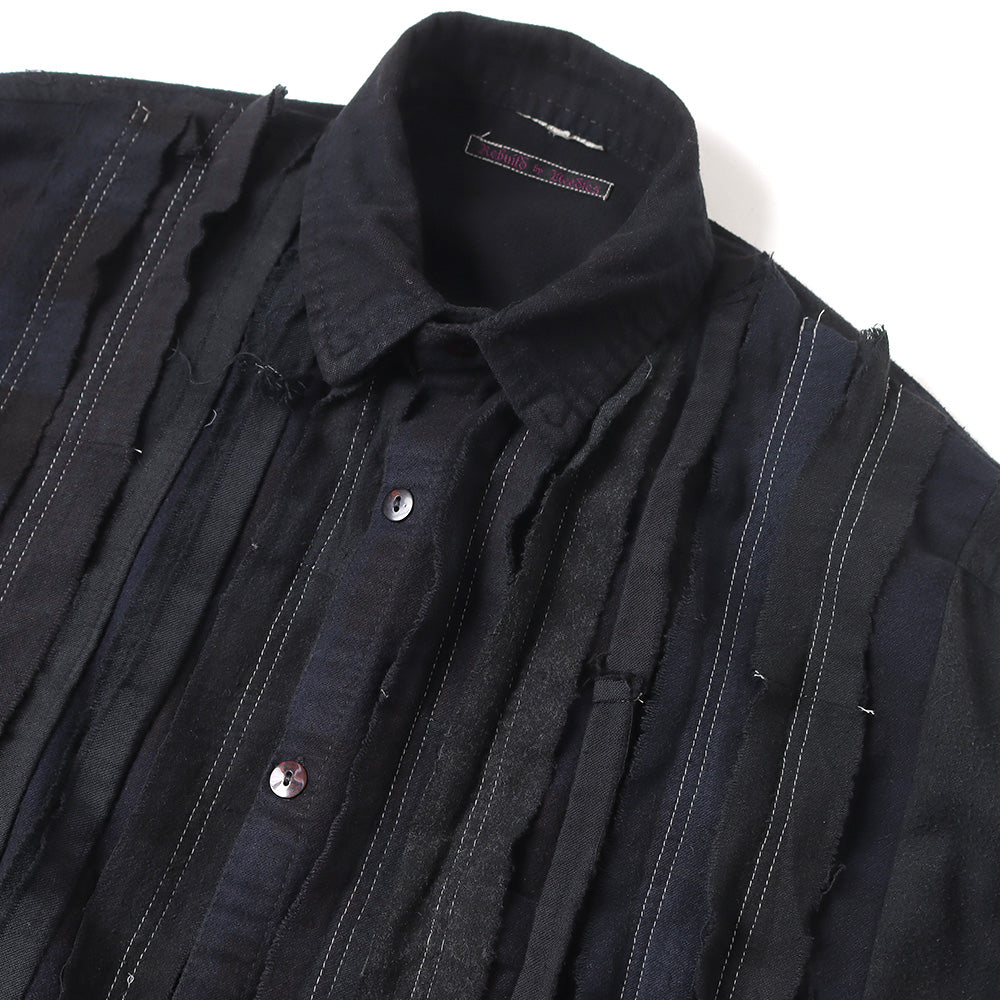 Flannel Shirt - Ribbon Wide Shirt / Over Dye 1