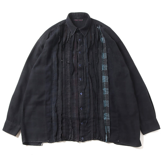 Flannel Shirt - Ribbon Wide Shirt / Over Dye 2