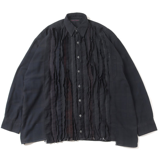 Flannel Shirt - Ribbon Wide Shirt / Over Dye 6