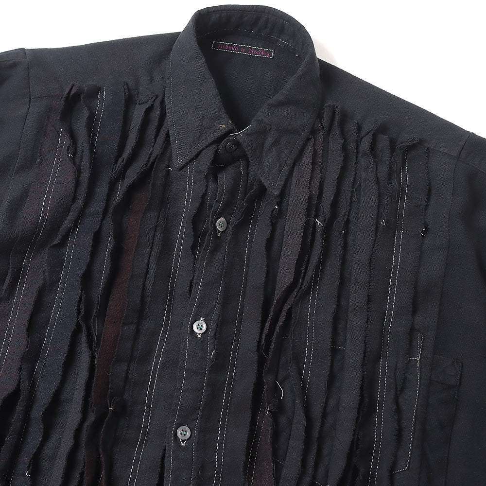 Flannel Shirt - Ribbon Wide Shirt / Over Dye