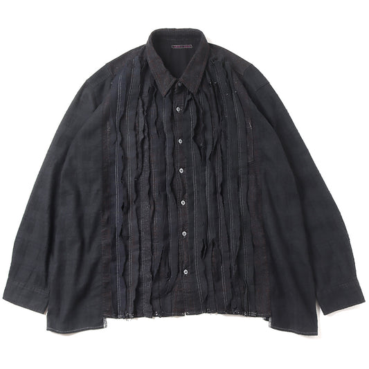 Flannel Shirt - Ribbon Wide Shirt / Over Dye 7