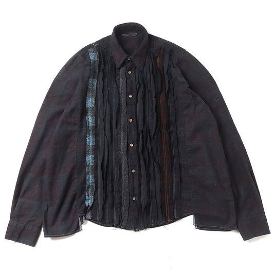 Flannel Shirt - Ribbon Wide Shirt / Over Dye 9