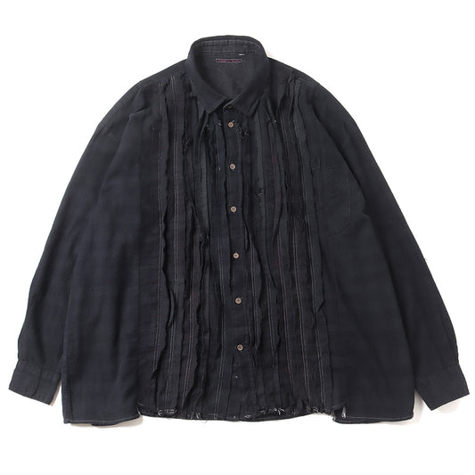 Flannel Shirt - Ribbon Wide Shirt / Over Dye 10