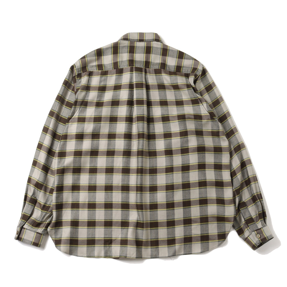 Herringbone Weave Utility Check Shirt