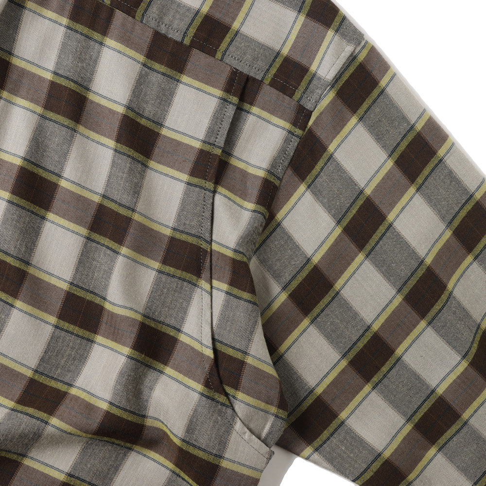 Herringbone Weave Utility Check Shirt