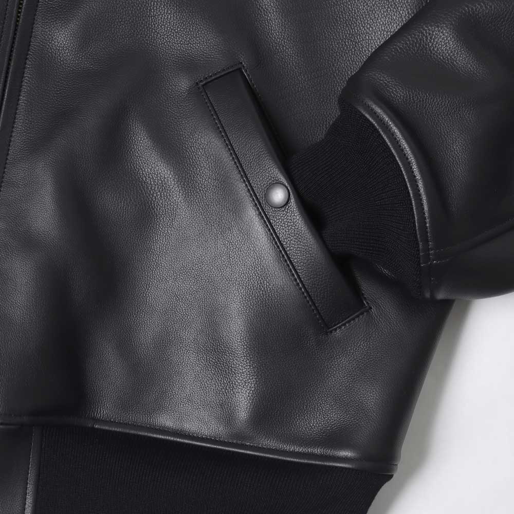 Calfskin zip jacket