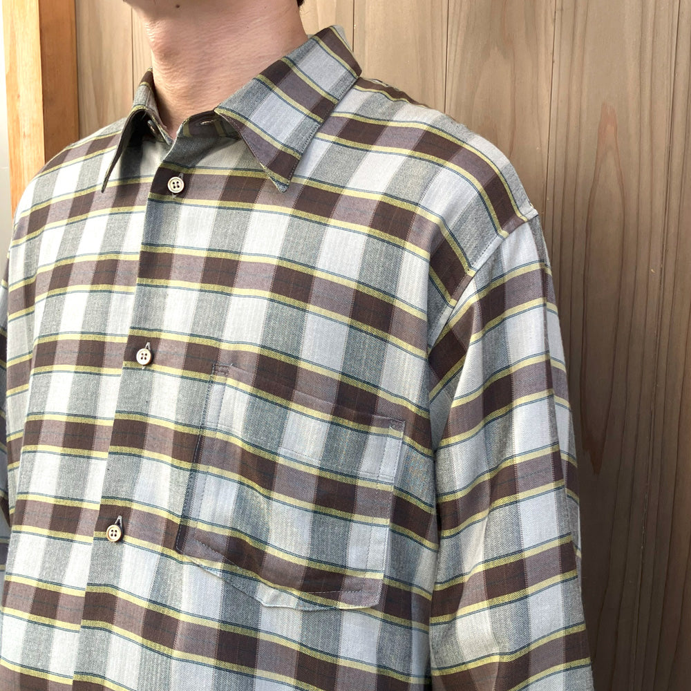 Herringbone Weave Utility Check Shirt