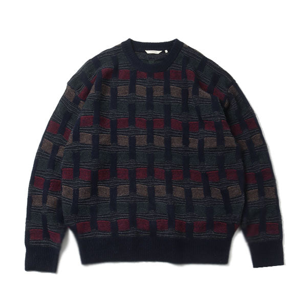 3D Jacquard Middle Gauge Crewneck Sweater