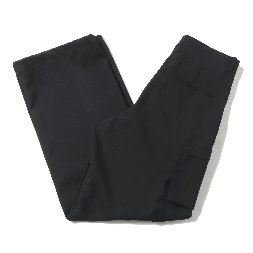 Water-repellent Wool Wide Cargo Trousers