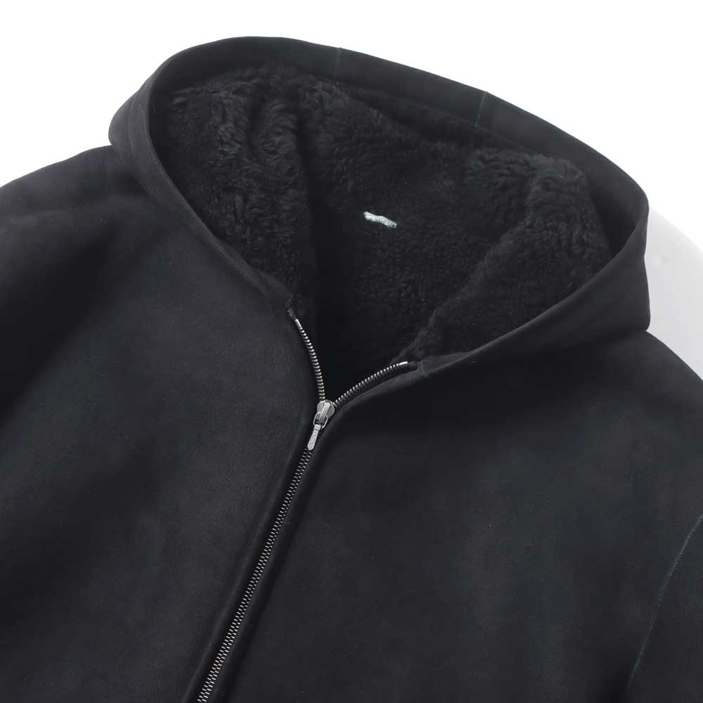 Mouton ZIP leather Hoodie