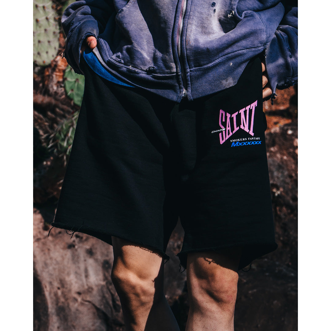 SWEAT SHORTS RIBON SAINT BLACK