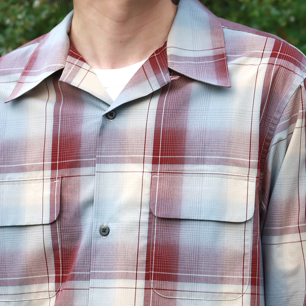 SUGARHILL(シュガーヒル)OMBRE PLAID OPEN COLLAR BLOUSE (2411300501) | SUGARHILL /  シャツ (MEN) | SUGARHILL正規取扱店DIVERSE