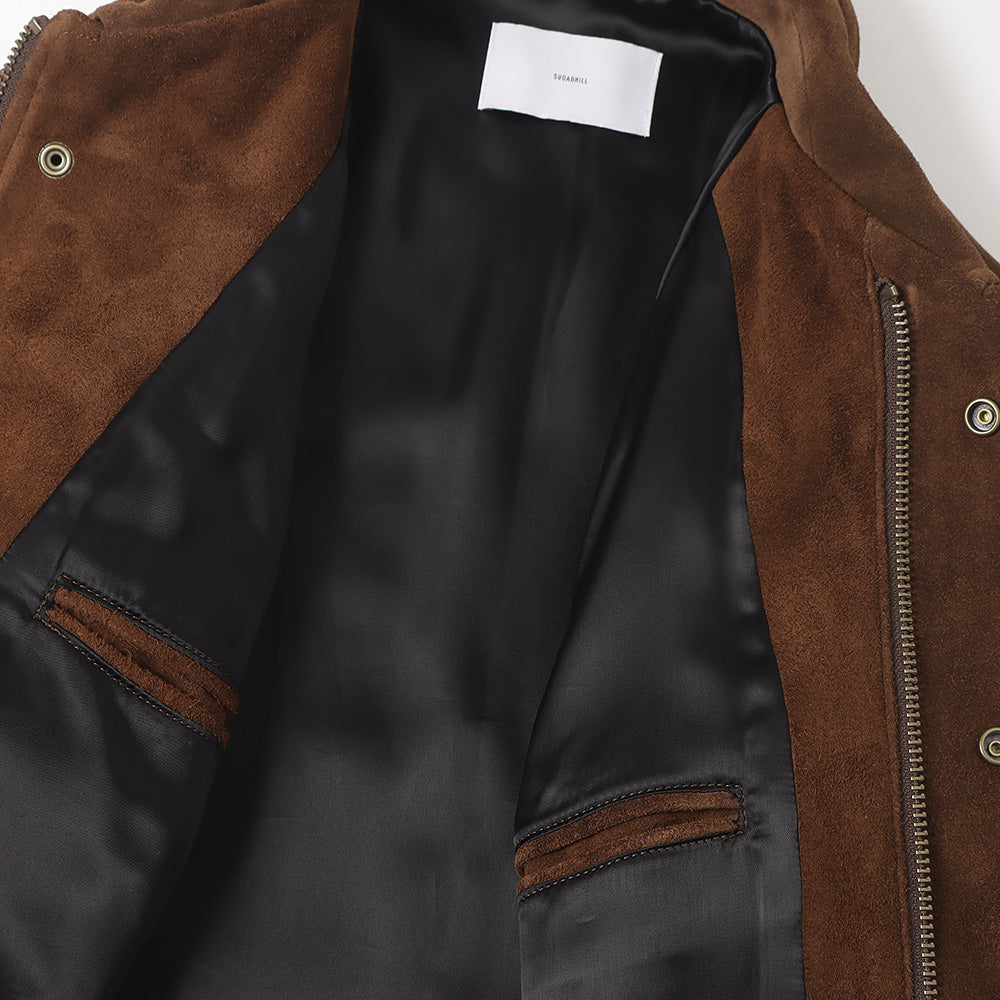 SUEDE PIPING LEATHER BLOUSON