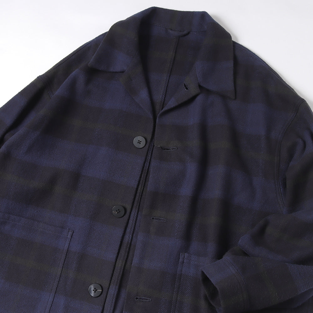 URU(ウル)】COTTON NEL CHECK - COVERALL JACKET 23FCNC01 (23FCNC01