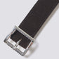 Square Narrow Buckle Belt -Brown Suede-