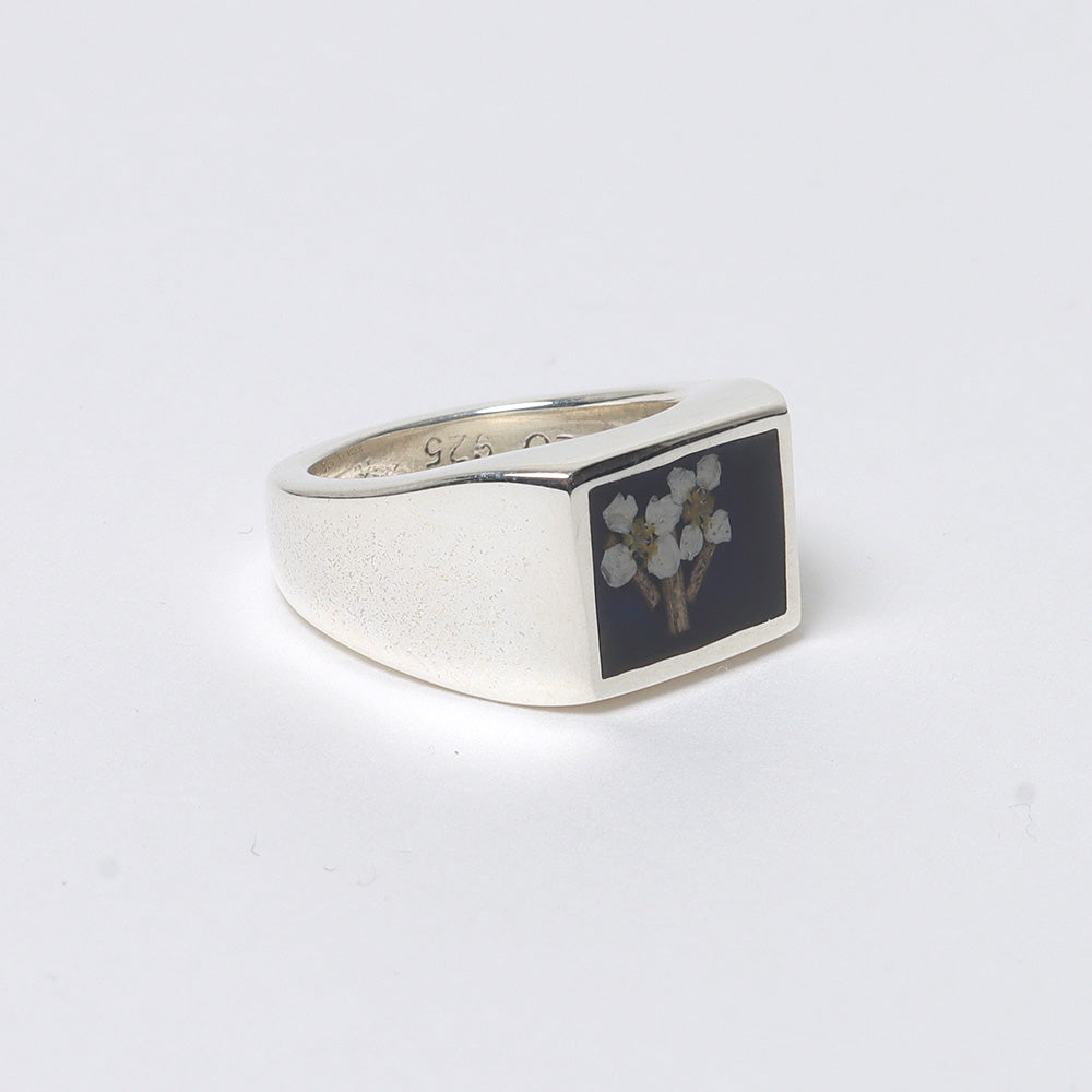 XOLO JEWELRY (ショロ) Signet Ring with Flower / Blue XOR040 
