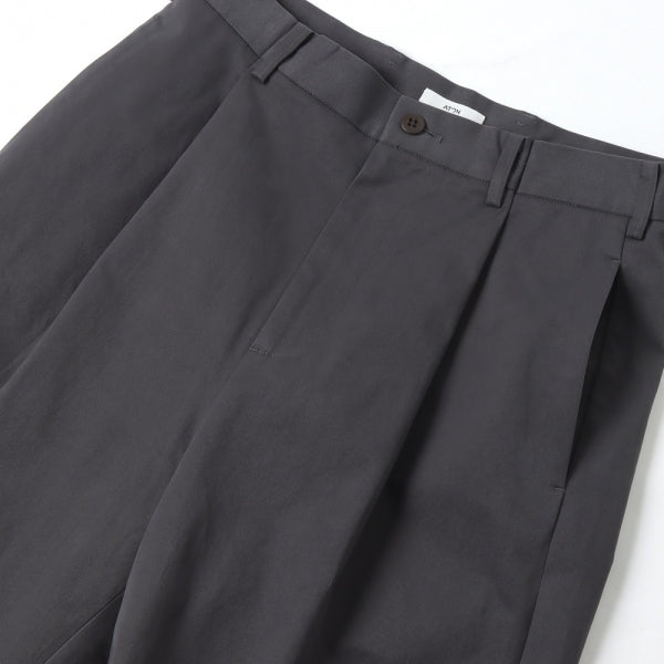 COTTON GABARDINE WIDE TAPERED PANTS (PRAGSM0002) | ATON / パンツ