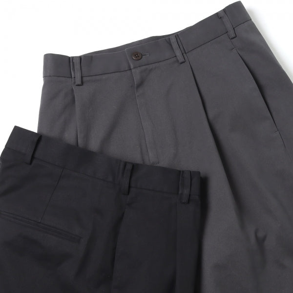 COTTON GABARDINE WIDE TAPERED PANTS (PRAGSM0002) | ATON / パンツ