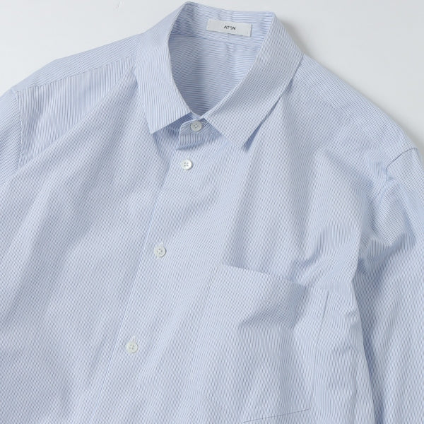 GIZA STRIPE STANDARD SHIRT (BLAGSM1001) | ATON / シャツ (MEN